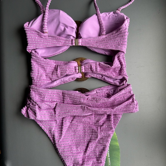 FARM RIO Purple Textured One Piece - Picture 16 of 16
